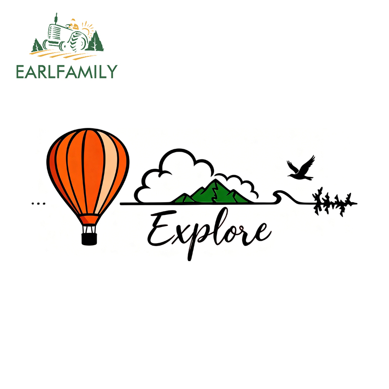 Mountain Biking Drawing - EARLFAMILY Simple Drawing Landscape Car Stickers