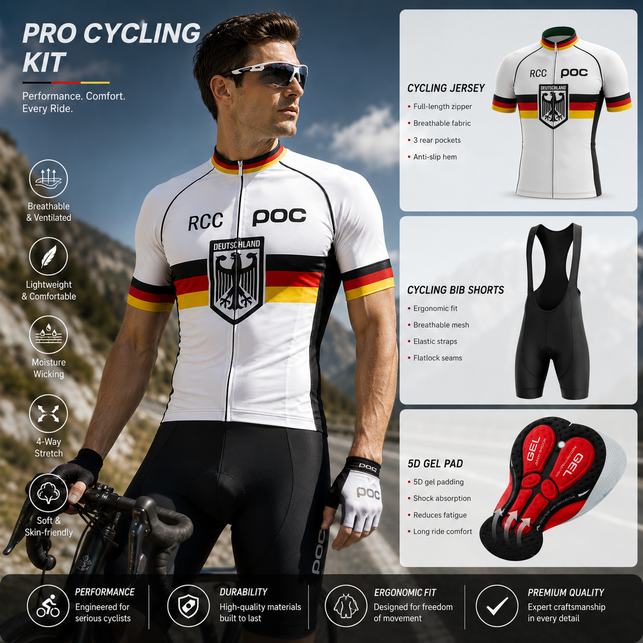 Mountain Biking Trousers - RCC POC 2026 Short Sleeve Men