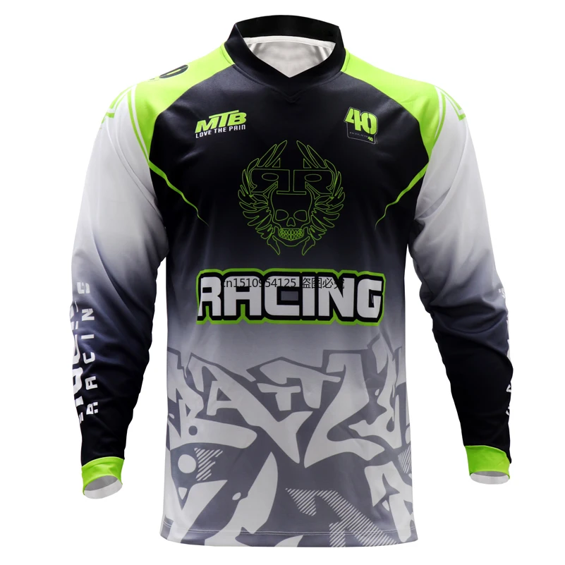 Mountain Biking Downhill - Long Sleeve Quick Dry MTB Jersey